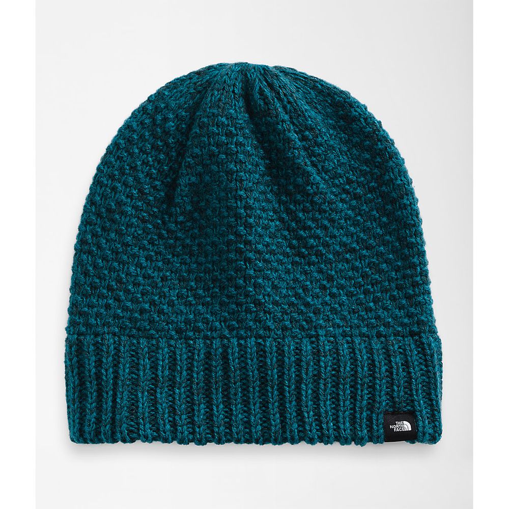 The North Face Beanies Womens Australia - The North Face Purrl Stitch Blue / Dark Green (CQB-362950)